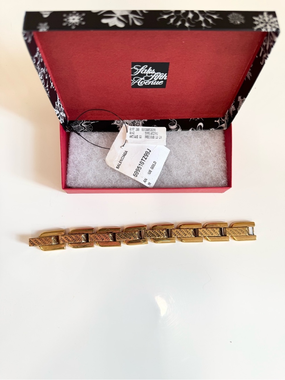 BALENCIAGA Gold Precious Logo Link Bracelet - Picture 3 of 12